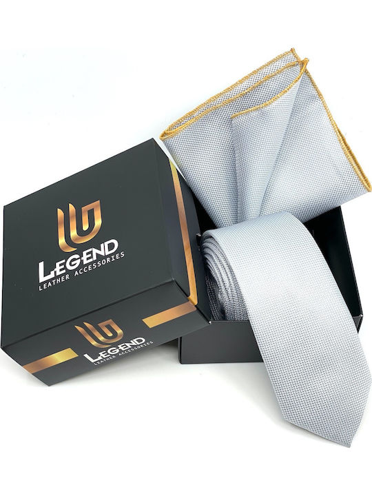 Legend Accessories Men's Tie Set Synthetic Monochrome in Gray Color