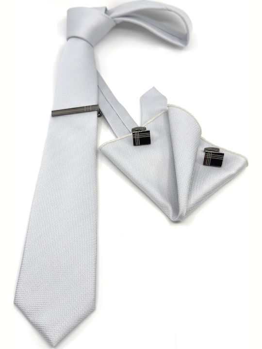 Legend Accessories Men's Tie Set Synthetic Monochrome in Gray Color