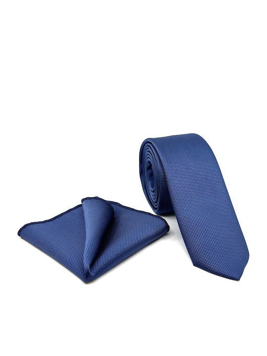 Legend Accessories Herren Krawatten Set Synthetisch,Polyester/Cotton/Leather Monochrom in Blau Farbe