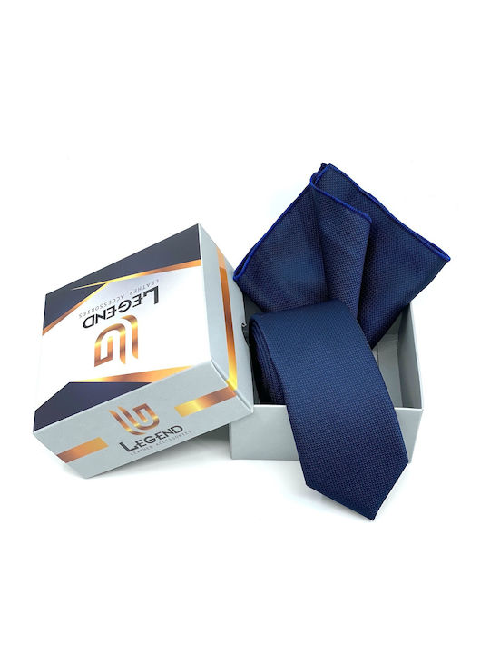 Legend Accessories Synthetic Men's Tie Set Monochrome Navy Blue