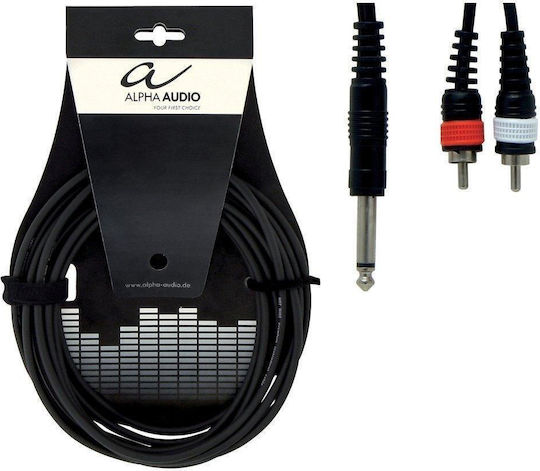 Alpha Audio Кабел 6,3 мм мъжки - 2x RCA мъжки 3м Черен (190.145)