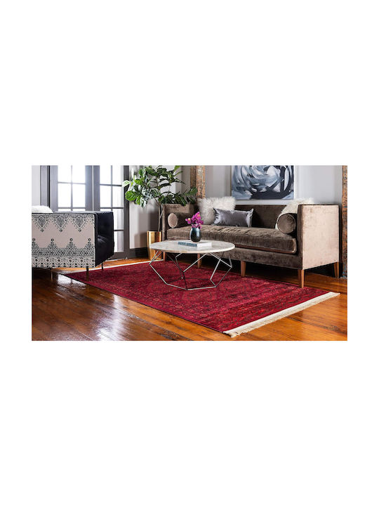 Saray Home Bokhara Wohnzimmer Teppich Rechteckig mit Fransen Bordeaux 275x365cm