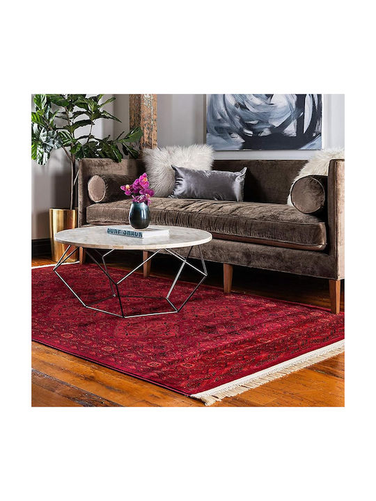 Saray Home Bokhara Wohnzimmer Teppich Rechteckig mit Fransen Bordeaux 275x365cm