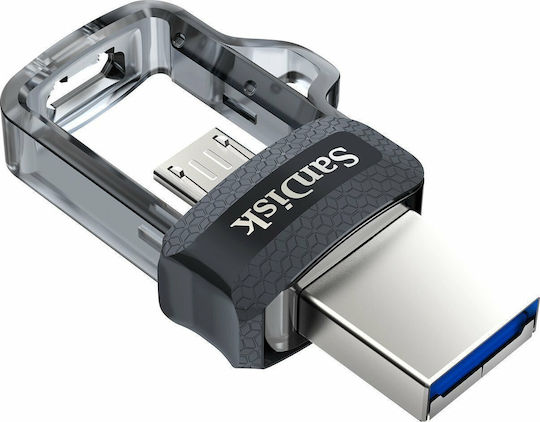 Sandisk Ultra Dual 32GB USB 3.0 Stick με σύνδεση USB-A & micro USB-B Ασημί