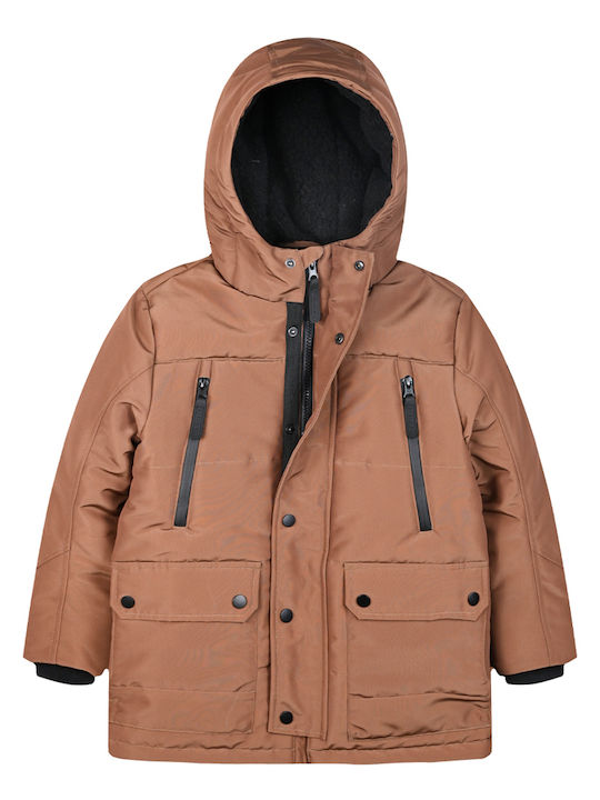 Kinder Freizeitjacke mit Kapuze Camel
