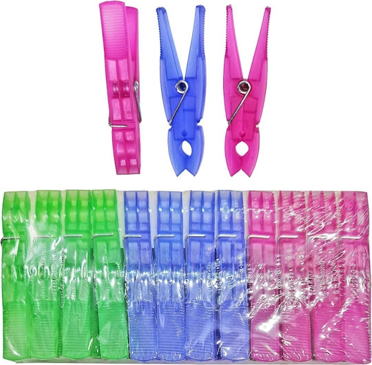 HOMie Clothespins made of Plastic 24pcs Multicolour