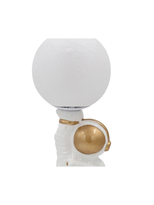 Keskor Led Παιδικό Διακοσμητικό Φωτιστικό Astronaut Λευκό 11x11x34εκ. Αστροναύτης Λευκό Χρυσό