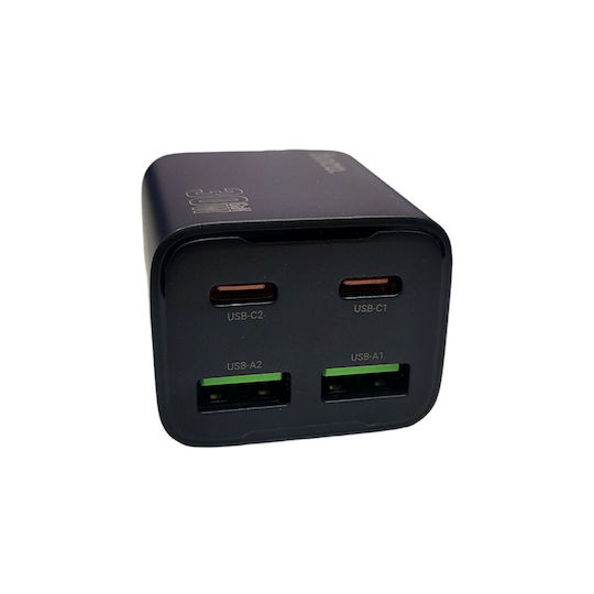 Hoco Зарядно без кабел с 2 USB-A порта и 2 USB-C порта 30W Power Delivery / Quick Charge 3.0 Черен (N56 Fundador)