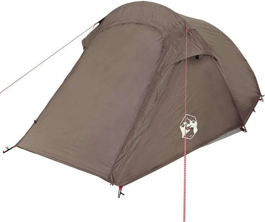 vidaXL Camping Tent Tunnel Brown for 3 People 280x194x115cm
