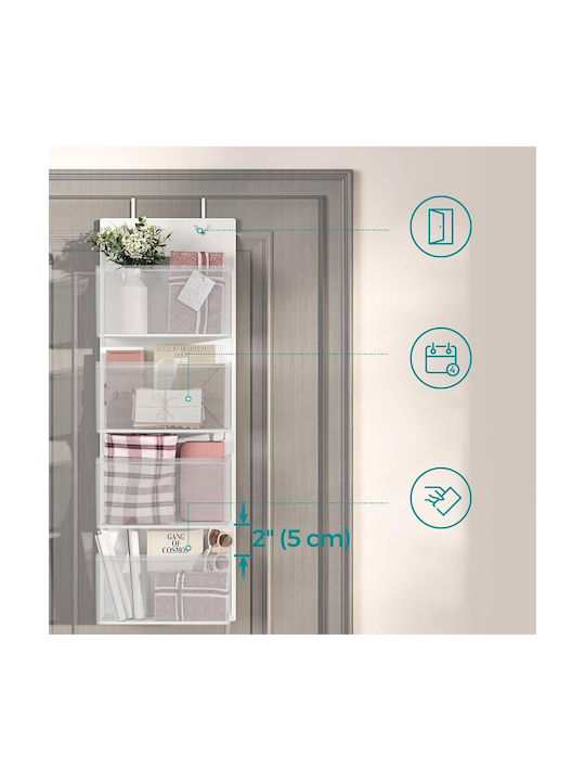 Songmics Door Hook 4 Slots Metallic 33.5x12x100cm