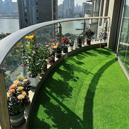 Artificial Grass In Tiles Green Beautiful 30x30cm Connected Pleasant Feet
