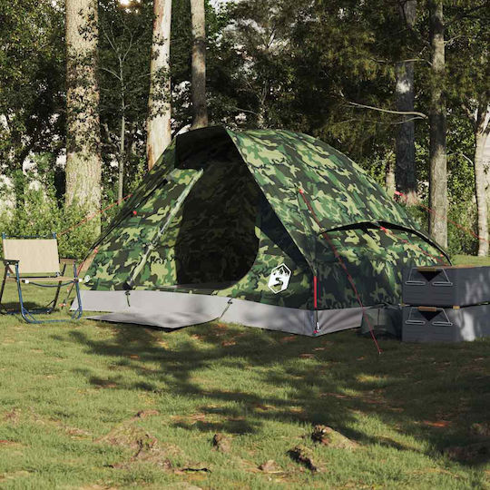 vidaXL Camping Tent Igloo Green for 2 People 220x156x123cm