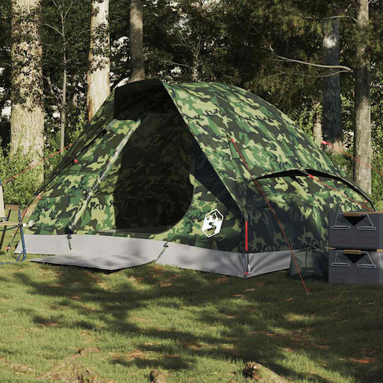 vidaXL Къмпинг сцена Igloo Зелена за 2 Хора 220x156x123см
