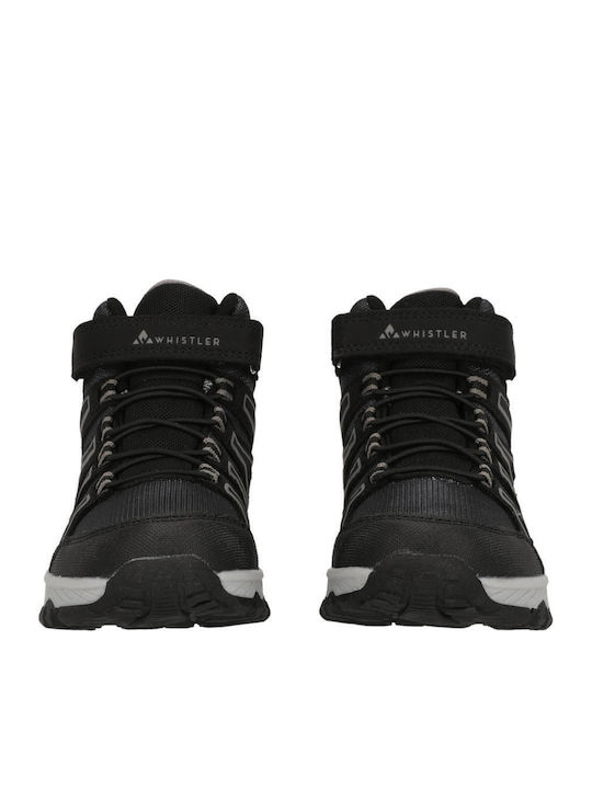 Kids Hiking Boots Waterproof with Velcro Black