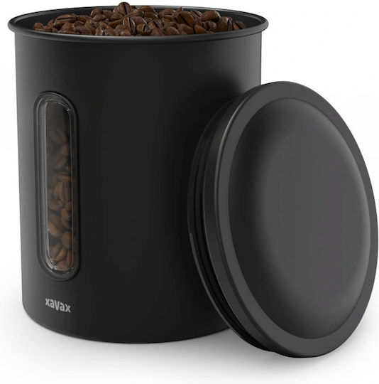 Xavax Box for Coffee Pasta Sugar with Lid Made of Stainless Steel Black 700ml