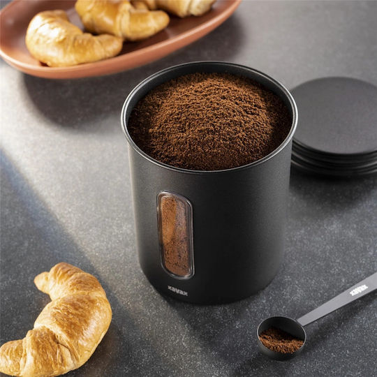 Xavax Box for Coffee Pasta Sugar with Lid Made of Stainless Steel Black 700ml
