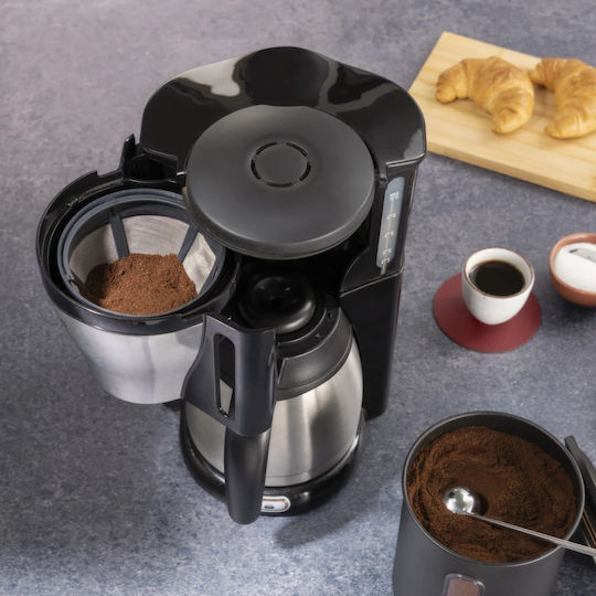 Xavax Box for Coffee Pasta Sugar with Lid Made of Black Stainless Steel 1300ml