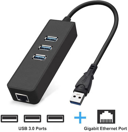 ATC Hub 3 Θυρών USB 2.0 με σύνδεση USB-A / Ethernet