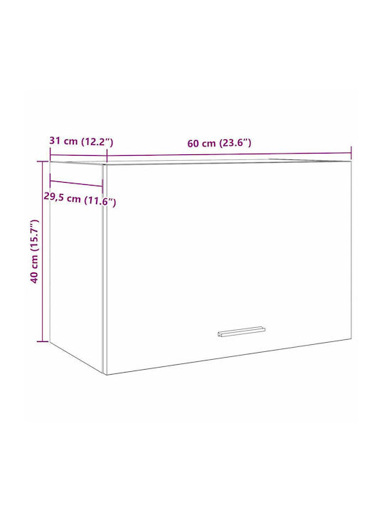 Cabinet Wall Grey Concrete 60x31x40cm