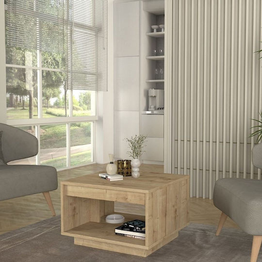 Square Central Coffee Table Onda Wooden Sapphire Oak W60xL60xH40cm GP042-0266 1