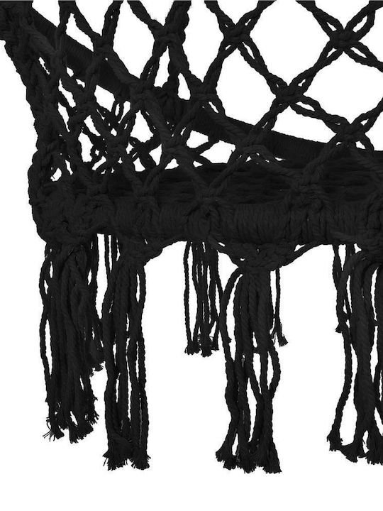 Leagăn suspendat fotoliu cu pernă material textil Negru Rezistență până la 150kg L79xL80xH120cm