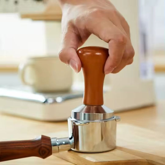 Coffee Tamper Zola Stainless Steel 51 Mm Height 86 Mm Wooden Handle