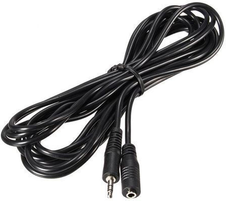 3.5mm Jack Cable 3.5mm Male - 3.5mm Female Black 3m With Gold Plated Terminals