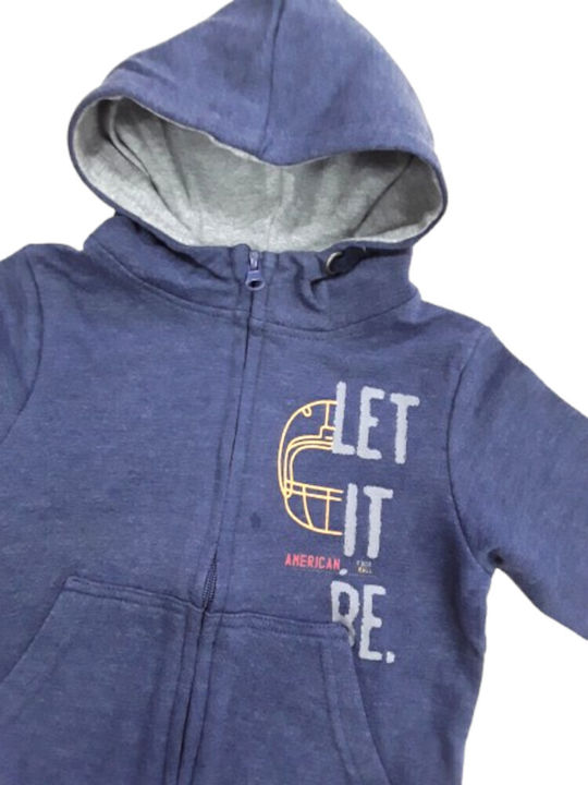 Cardigan pentru copii cu Glugă Albastru Let It Be
