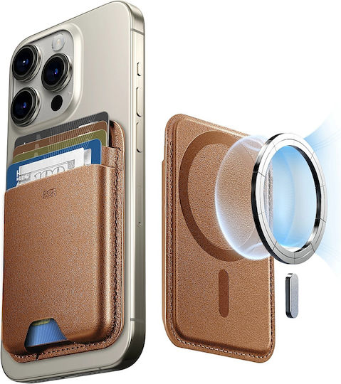 ESR MagSafe Card Case Magnetic Wallet Boost HaloLock Caramel Brown