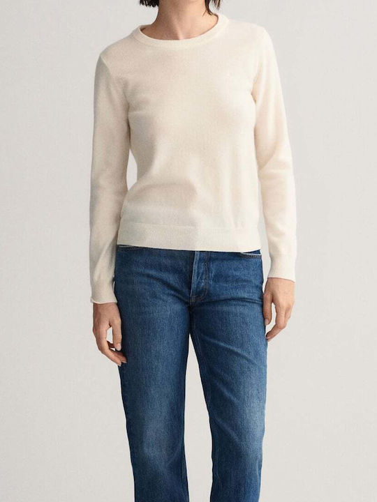 Damen Pullover Wolle Ecru