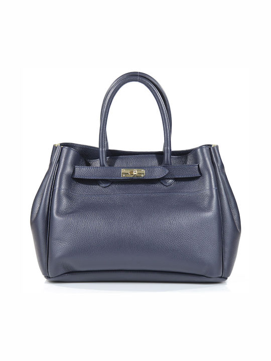 Passaggio Leather Leather Women's Bag Tote Hand Blue