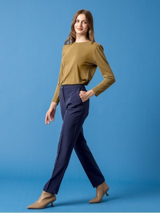 Passager Women's High-waisted Fabric Trousers Blue