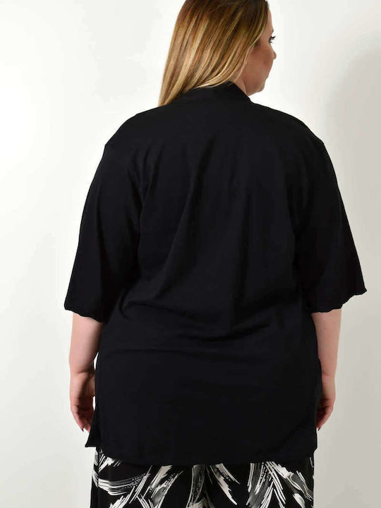Lightweight Solid Black Kimono 24427