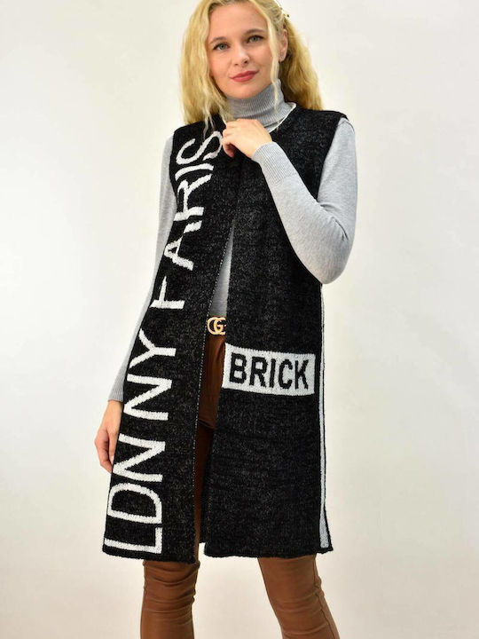 Cardigan Tricotat Fără Mâneci Logo Negru 4767 Cardigan Tricotat Fără Mâneci Logo Negru 4767