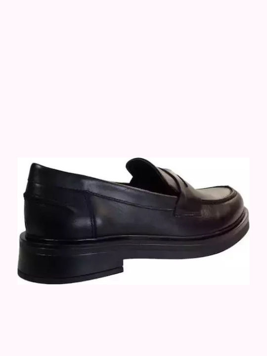 Leather Women's Moccasins in Black Color
