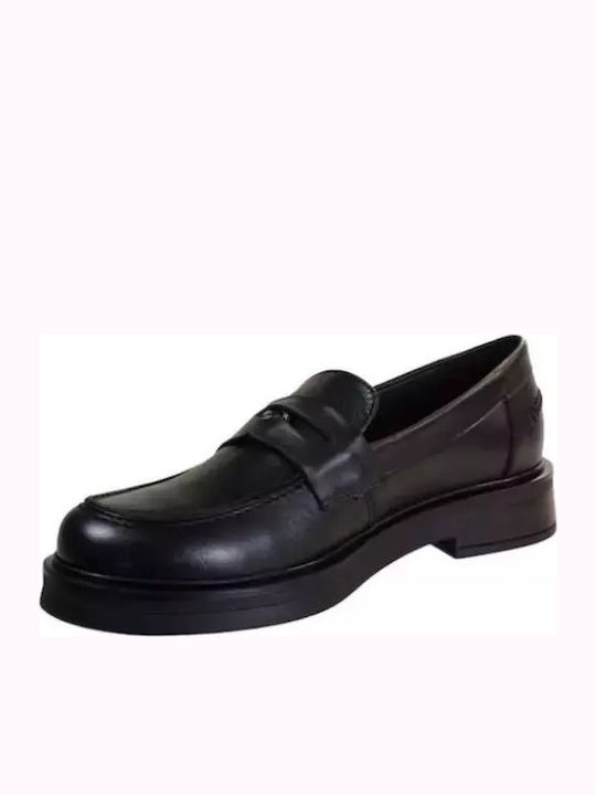 Leather Women's Moccasins in Black Color