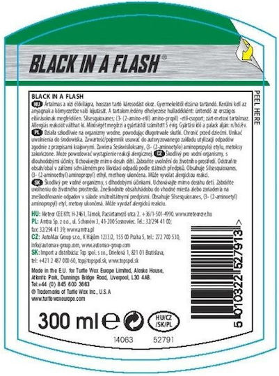 Turtle Wax Black In A Flash Lichid De Strălucire Și Protecție Pentru Jante Auto 300ml