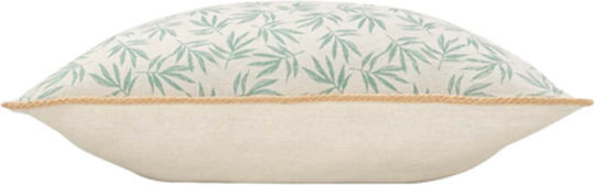 Throw Pillow L-c Maddy White/Green Leaves 45x45cm Throw Pillow L-c Maddy White/Green Leaves 45x45cm