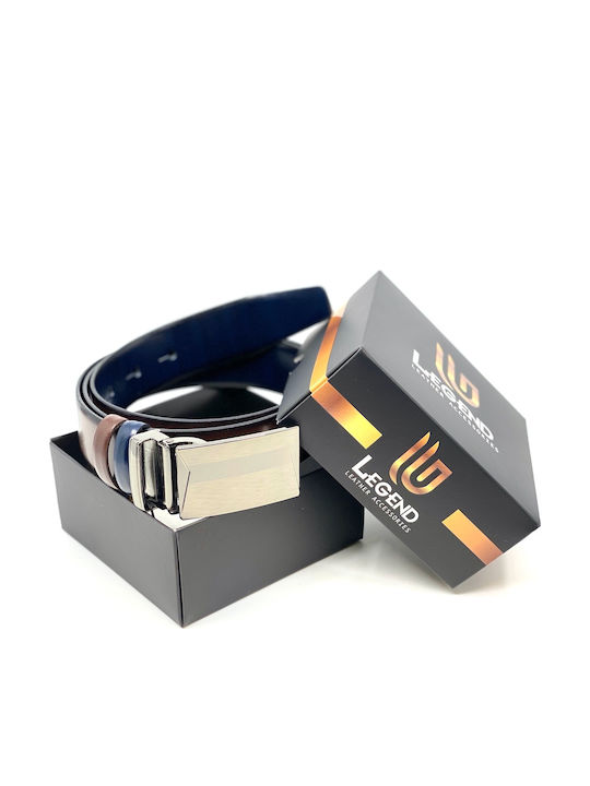 Men's Belt from Artificial Leather Double Sided Navy Blue