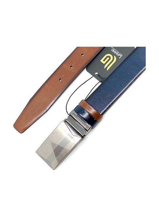 Men's Belt from Artificial Leather Double Sided Navy Blue 2021-A ΜΠΛΕ ΤΑΜΠΑ