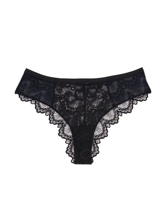 Femeie Slip cu Dantelă Negru
