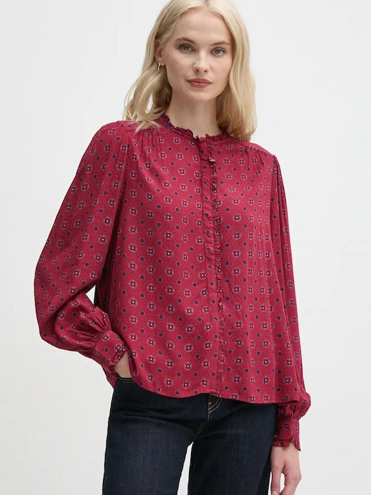 Pepe Jeans Women's Long Sleeve Shirt Red