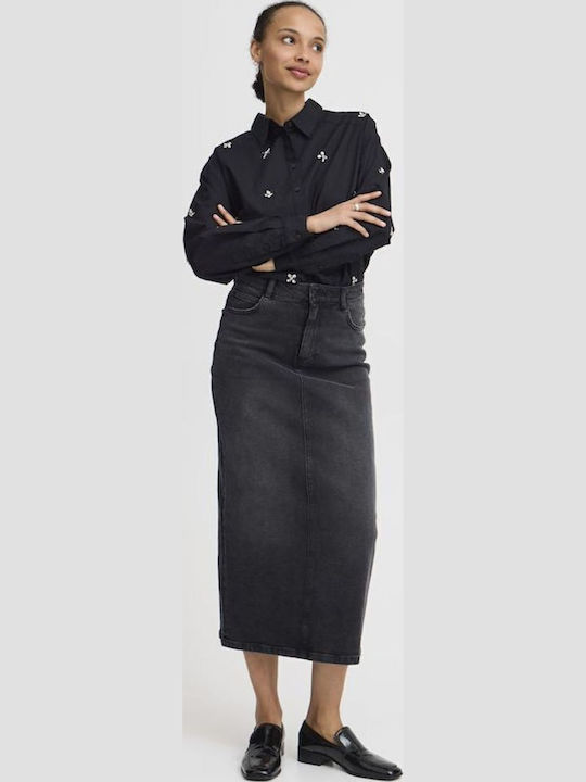 Langärmelig Damen Hemd Black