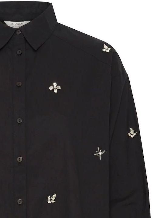 Langärmelig Damen Hemd Black