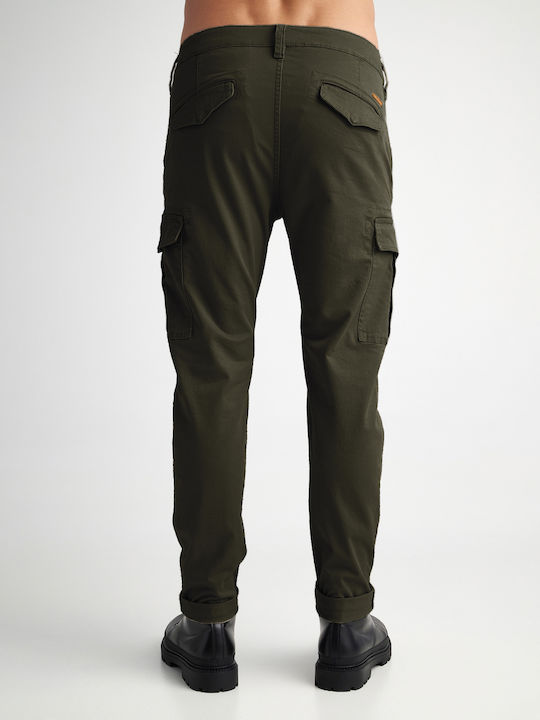 Staff Trousers Cargo Elastic in Regular Fit Oil Green