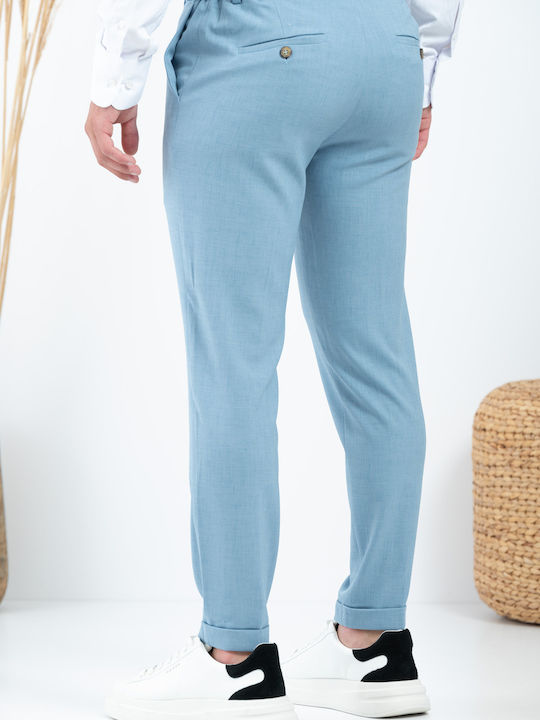 Trousers in Slim Fit Siel