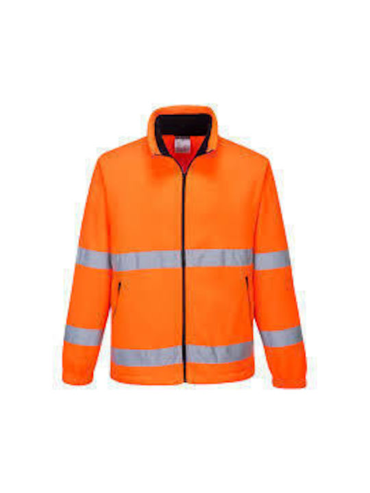 Portwest Μπουφάν Εργασίας Ανακλαστικό με Επένδυση Fleece Πορτοκαλί