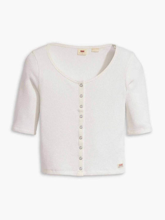 Dry Goods Damen Sport Bluse Kurzärmelig White