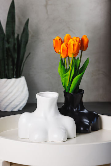 Koart Decorative Vase Alexandra Black 16.5x8x21cm