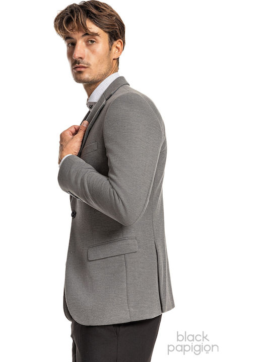 Men's Winter Suit Jacket Slim Fit Gray